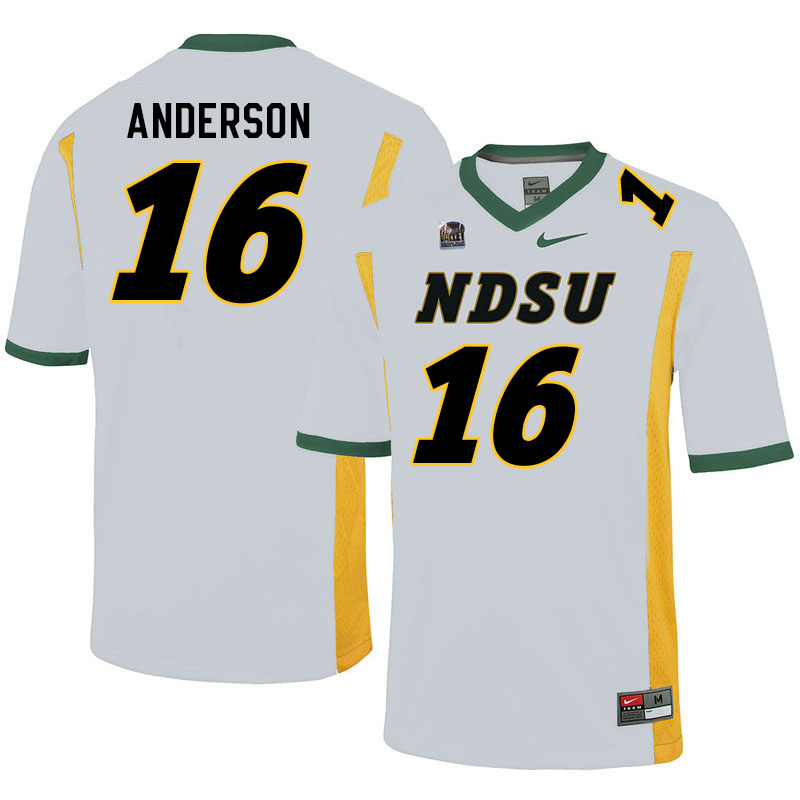 Men #16 Peter Anderson North Dakota State Bison College Football Jerseys Sale-White - Click Image to Close